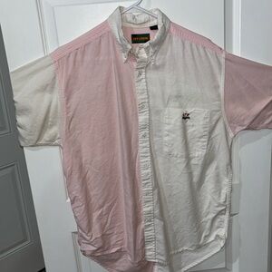 Vintage Ivy crew color block button up short sleeve